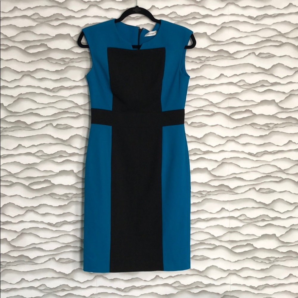 Calvin Klein Blue and Black Dress
